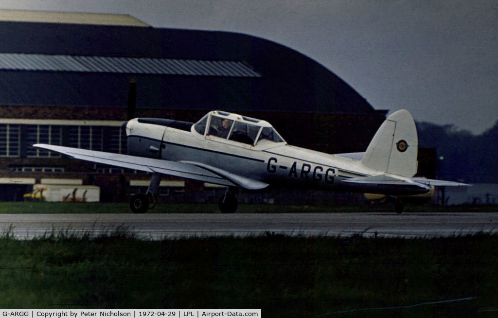 G-ARGG, 1951 De Havilland DHC-1 Chipmunk T.10 C/N C1/0247, Chipmunk 22 as seen at the 1972 Speke Airshow.