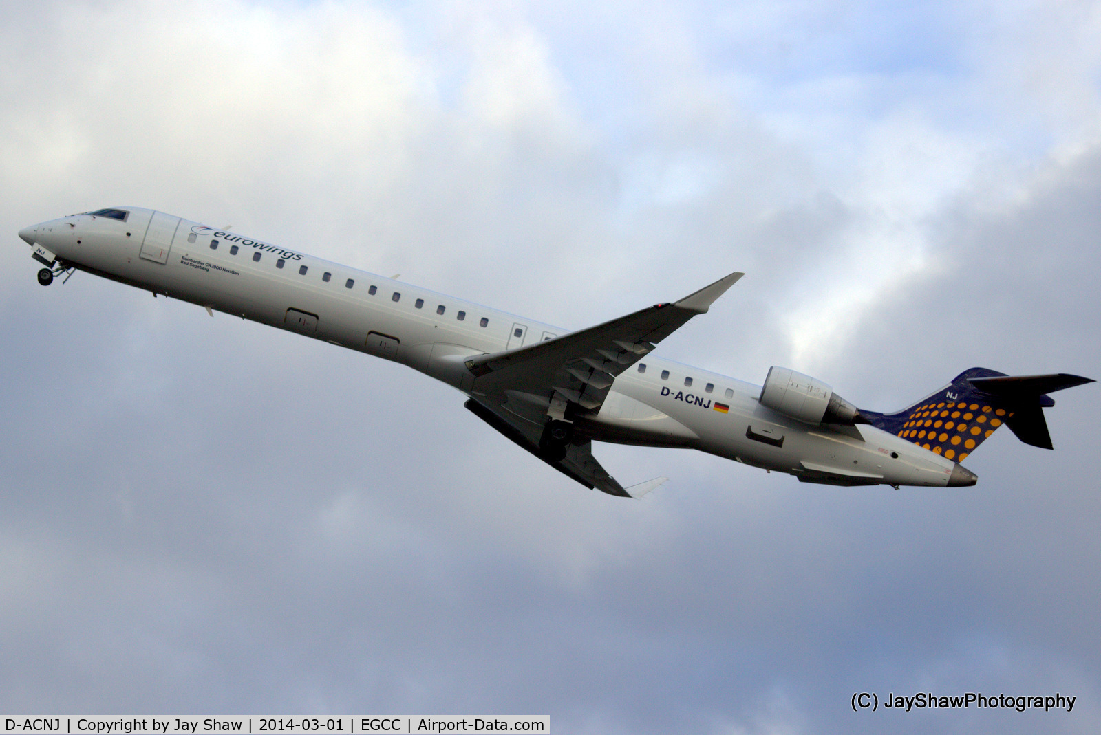D-ACNJ, 2010 Bombardier CRJ-900 NG (CL-600-2D24) C/N 15249, Departure 23L Manchester EGCC