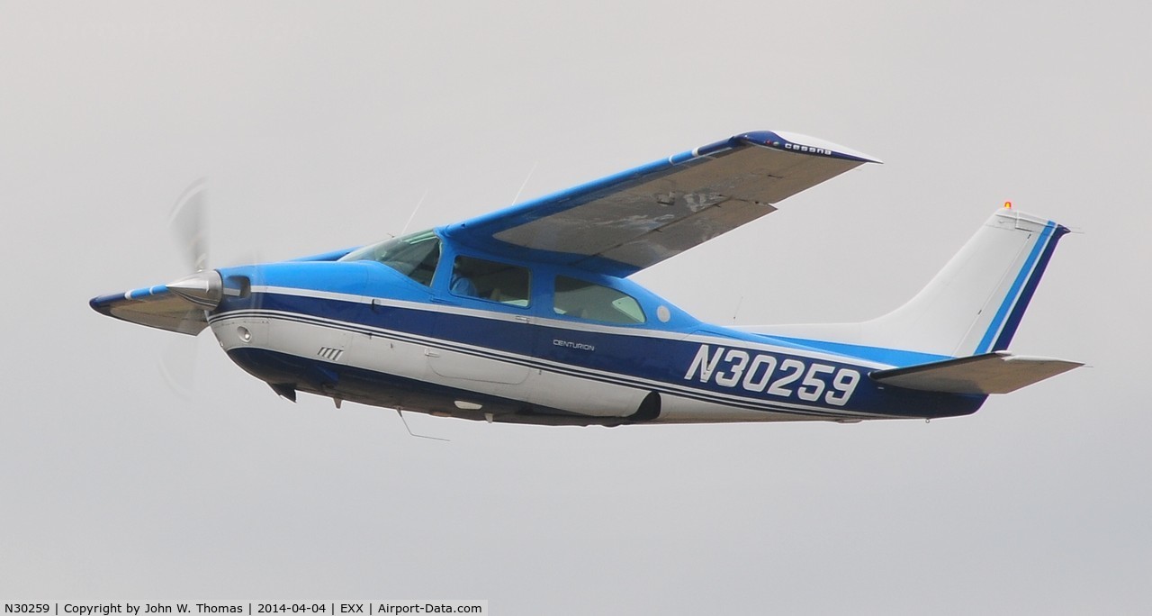 N30259, 1973 Cessna 210L Centurion C/N 21059897, Departing runway 24...