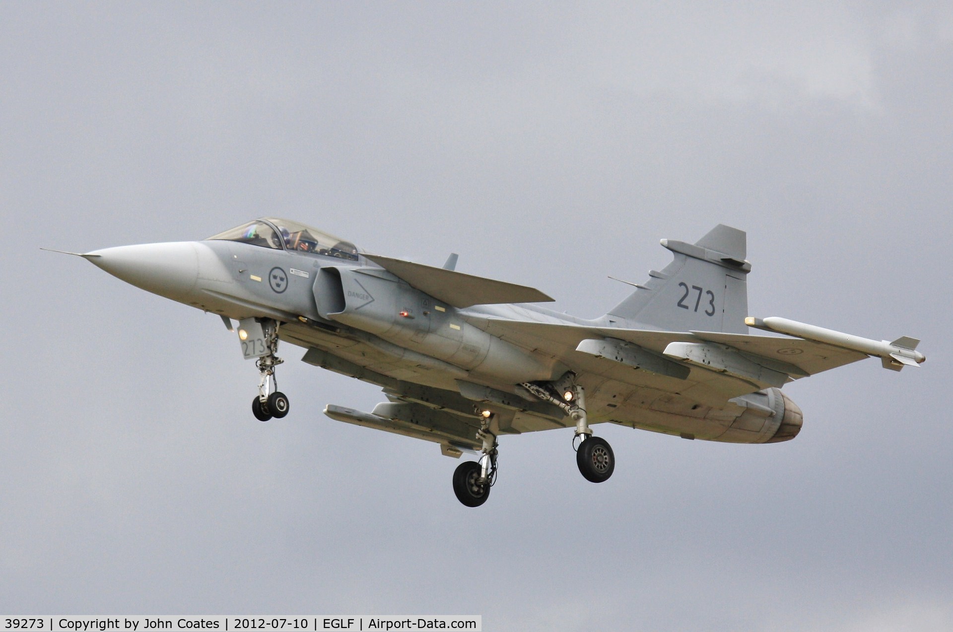 39273, Saab JAS-39C Gripen C/N 39273, On approach after display at FIA 2012
