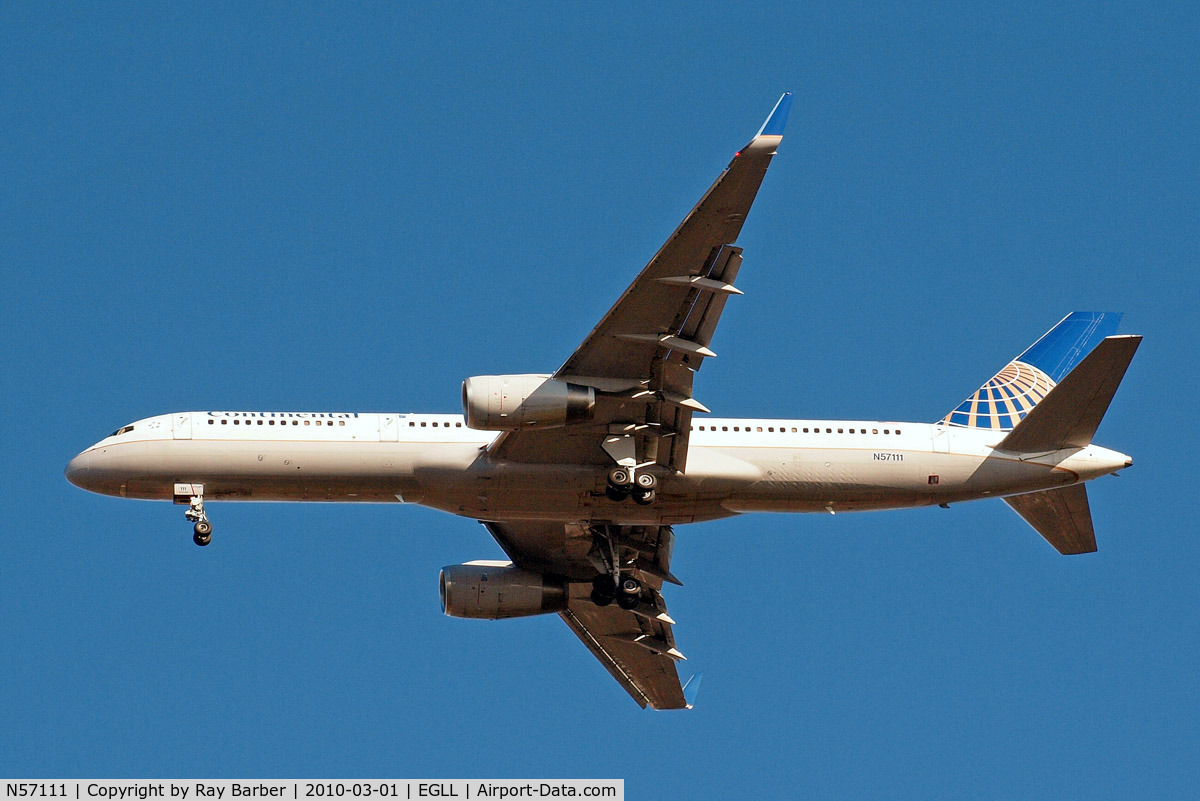 N57111, 1994 Boeing 757-224 C/N 27301, Boeing 757-224ET [27301] (Continental Airlines) Home~G 01/03/2010. On approach 27R.