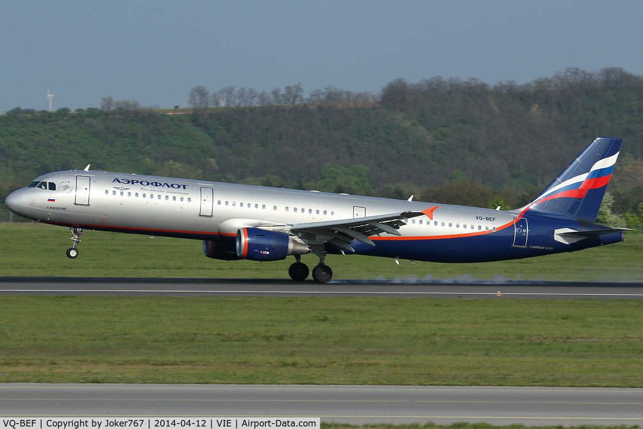 VQ-BEF, 2009 Airbus A321-211 C/N 4103, Aeroflot