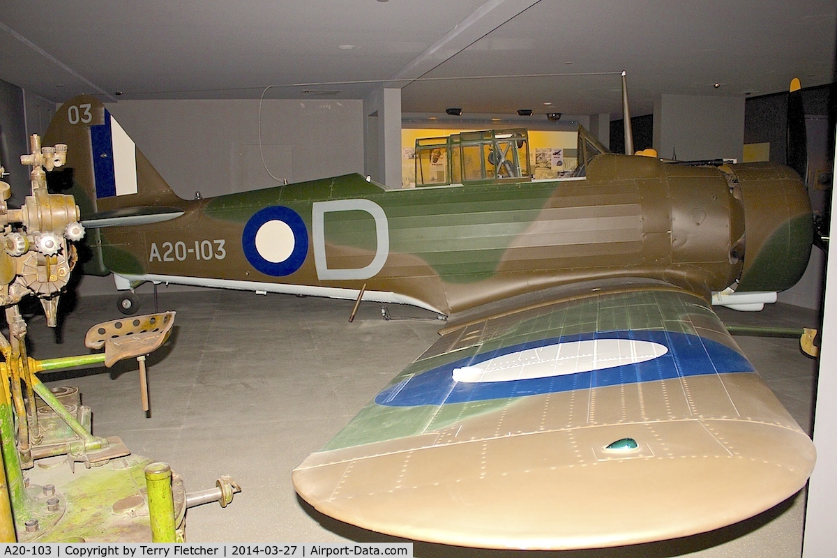 A20-103, Commonwealth CA-1 Wirraway C/N 8, Displayed at Australia National War Museum in Canberra ACT
