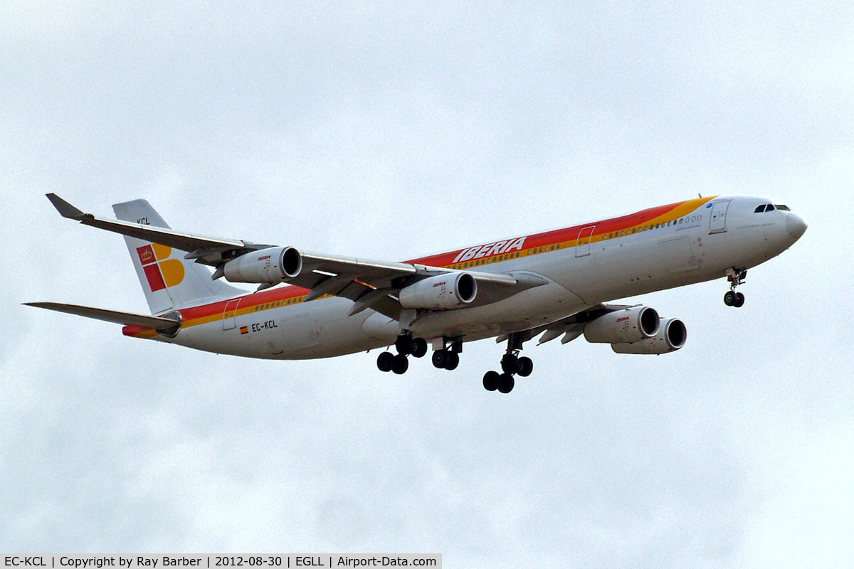EC-KCL, 1992 Airbus A340-311 C/N 5, Airbus A340-311 [005] (Iberia) Home~G 30/08/2012. On approach 27L