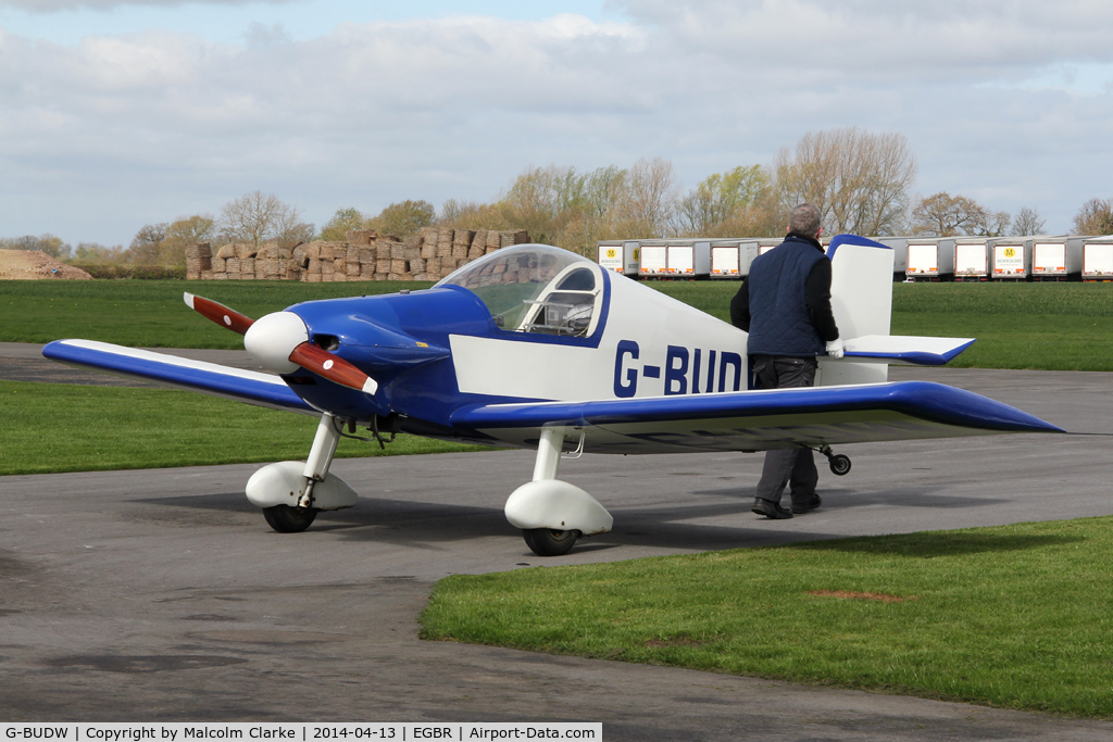 G-BUDW, 1992 Brugger MB-2 Colibri C/N PFA 043-10644, Brugger MB2 Colibri at The Real Aeroplane Club's Early Bird Fly-In, Breighton Airfield, April 2014.