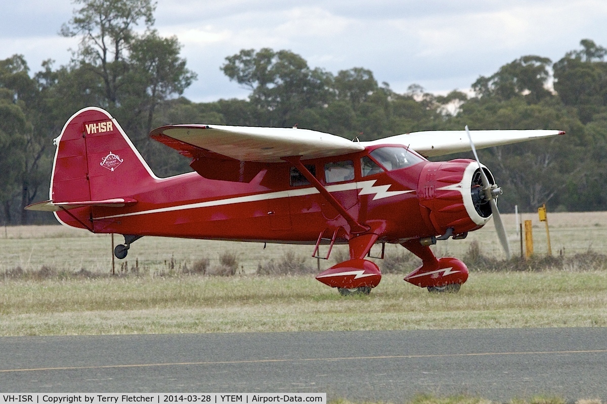 VH-ISR, 1937 Stinson SR-9E Reliant C/N 5209, At Temora Airport during the 40th Anniversary Fly-In of the Australian Antique Aircraft Association