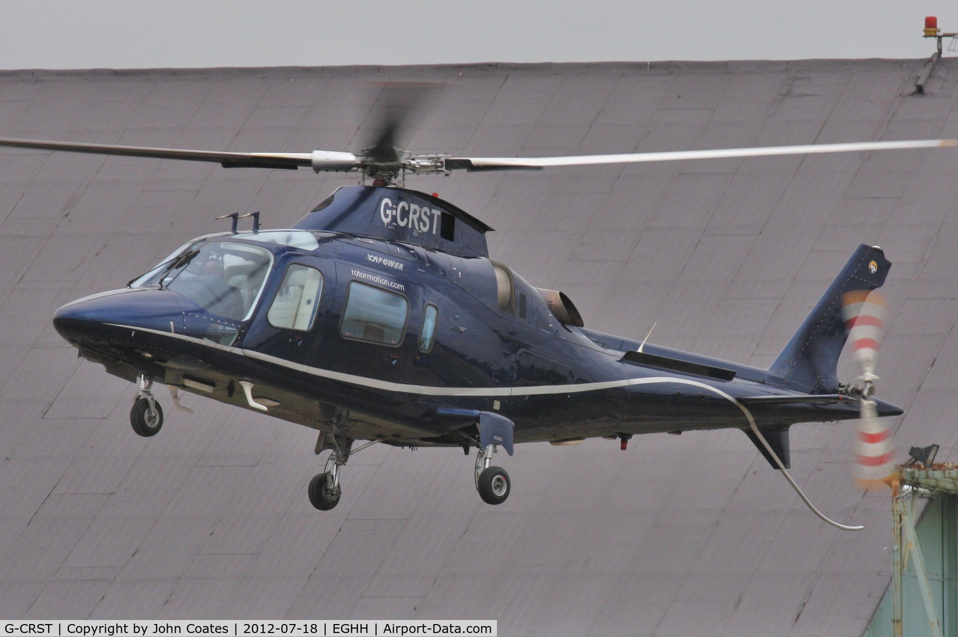 G-CRST, 1998 Agusta A-109E Power C/N 11017, Departing BHL