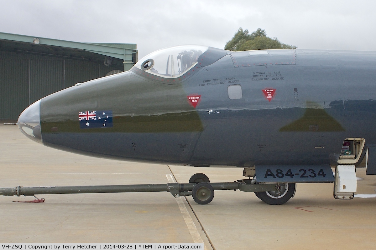 VH-ZSQ, 1955 English Electric Canberra TT.18 C/N EEP71324, Exhibited at the Temora Aviation Museum in New South Wales , Australia