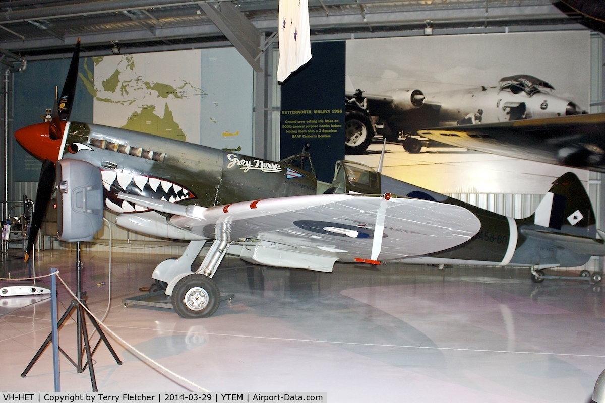 VH-HET, 1944 Supermarine 359 Spitfire HF.VIIIc C/N 6S/581740, Exhibited at the Temora Aviation Museum in New South Wales , Australia