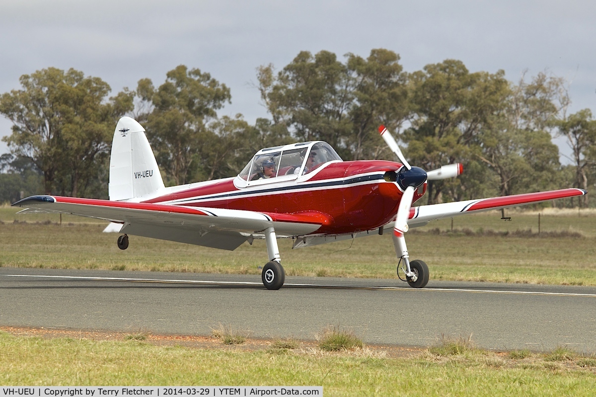 VH-UEU, 1950 De Havilland DHC-1 Chipmunk T.10 C/N C1/0057, At Temora Airport during the 40th Anniversary Fly-In of the Australian Antique Aircraft Association