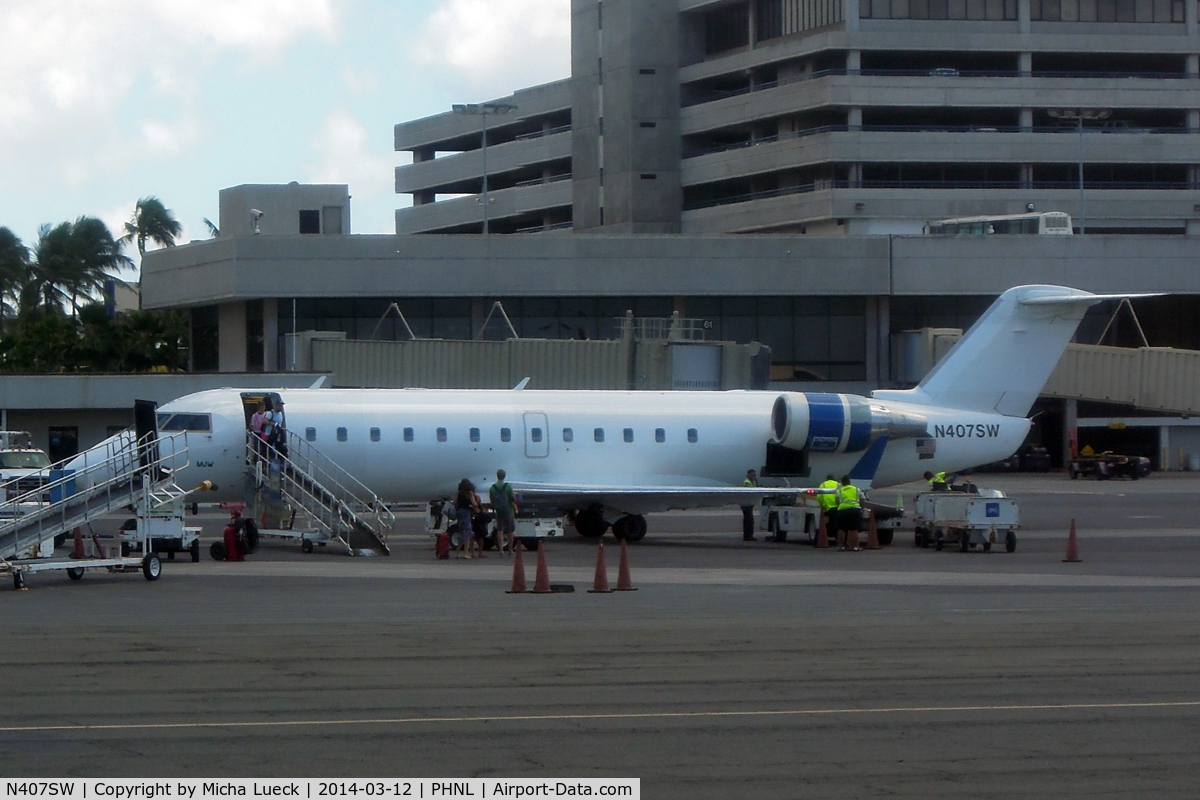 N407SW, 1994 Canadair CRJ-200LR (CL-600-2B19) C/N 7034, At Honolulu