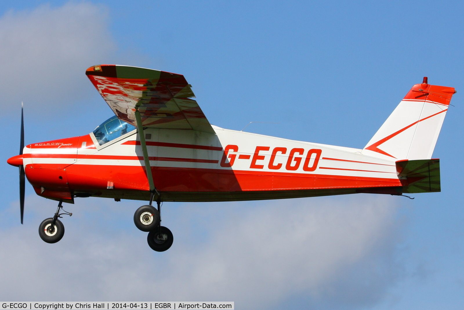 G-ECGO, 1966 Bolkow Bo-208C Junior C/N 599, at Breighton's 'Early Bird' Fly-in 13/04/14