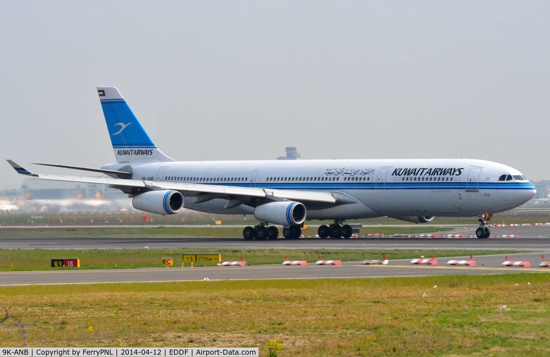 9K-ANB, 1995 Airbus A340-313 C/N 090, Kuwait A343 during its take-off run.