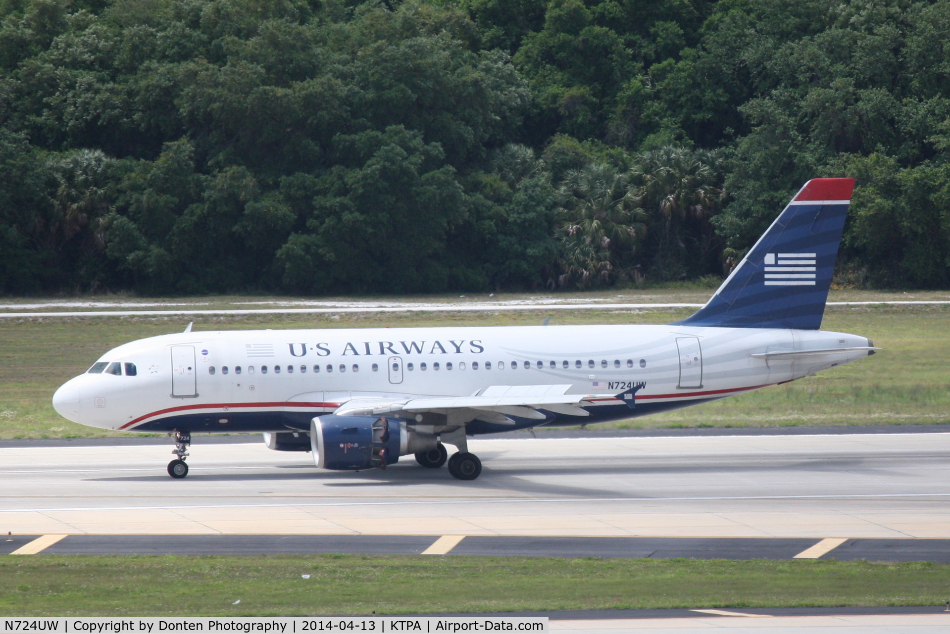 N724UW, 1999 Airbus A319-112 C/N 1122, US Air Flight 1846 (N724UW) arrives at Tampa International Airport following a flight from Reagan National Airport