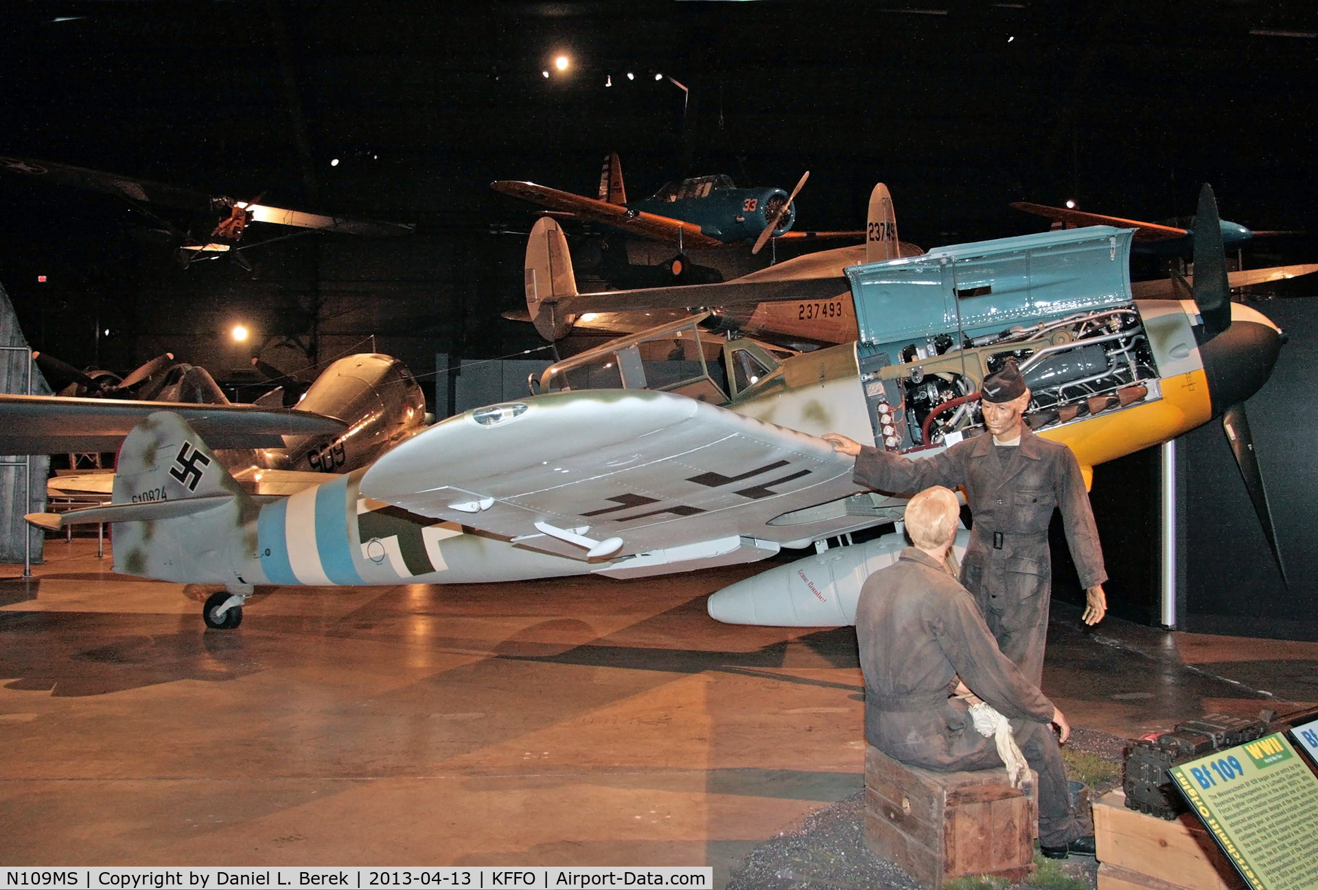 N109MS, Messerschmitt Bf-109G C/N 610824, This fine example of Germany's most common fighter during World War II is now on display at the National Museum of the US Air Force.  It was formerly 610824 with the Bulgarian Air Force and 9664 with the Yugoslav Air Force.
