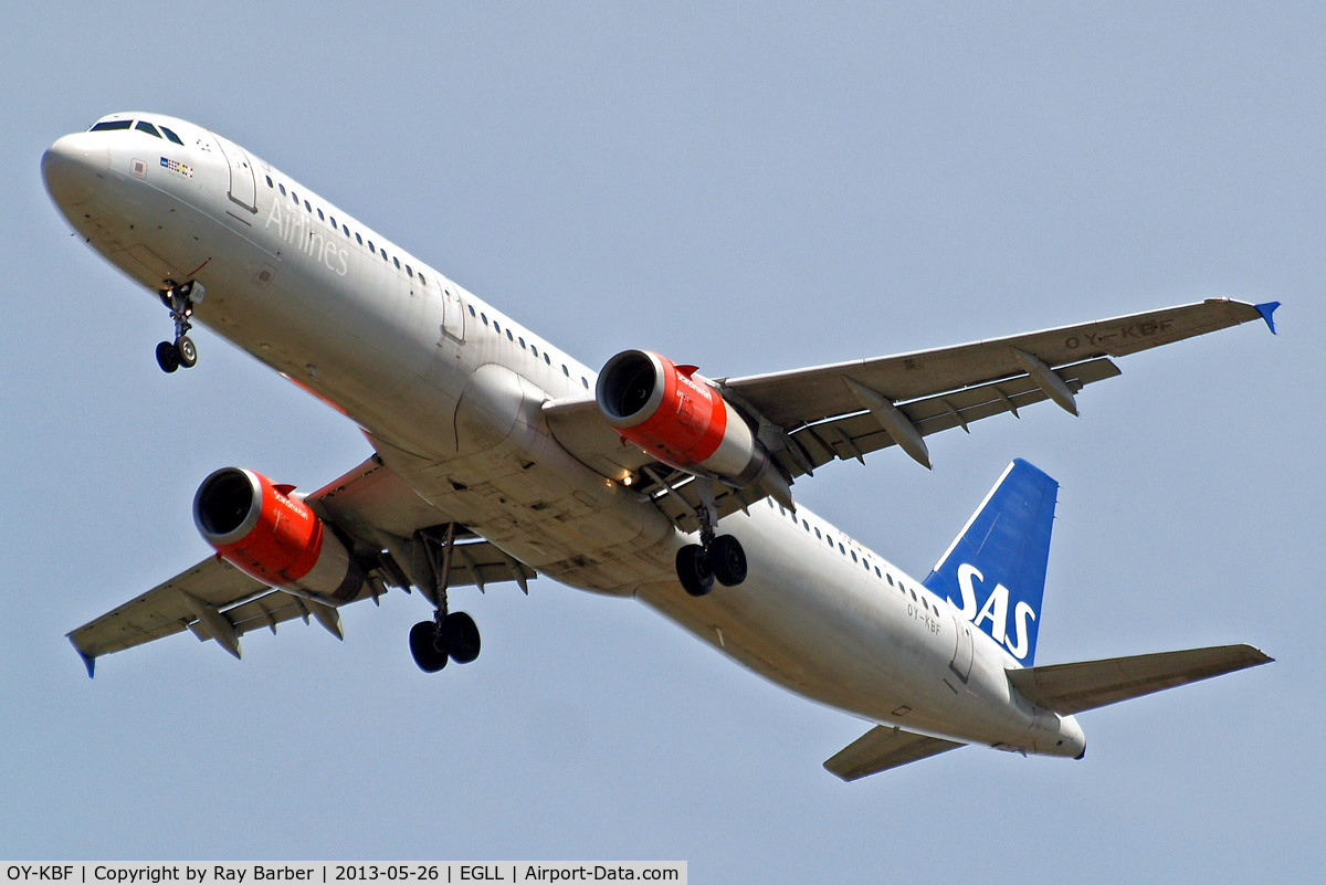 OY-KBF, 2002 Airbus A321-232 C/N 1807, Airbus A321-232 [1807] (SAS Scandinavian Airlines) Home~G 26/05/2013. On approach 27R.