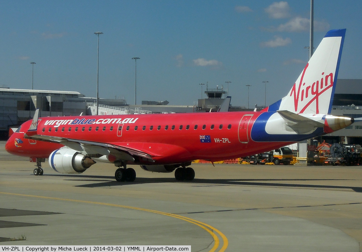 VH-ZPL, 2008 Embraer 190AR (ERJ-190-100IGW) C/N 19000220, At Tullamarine