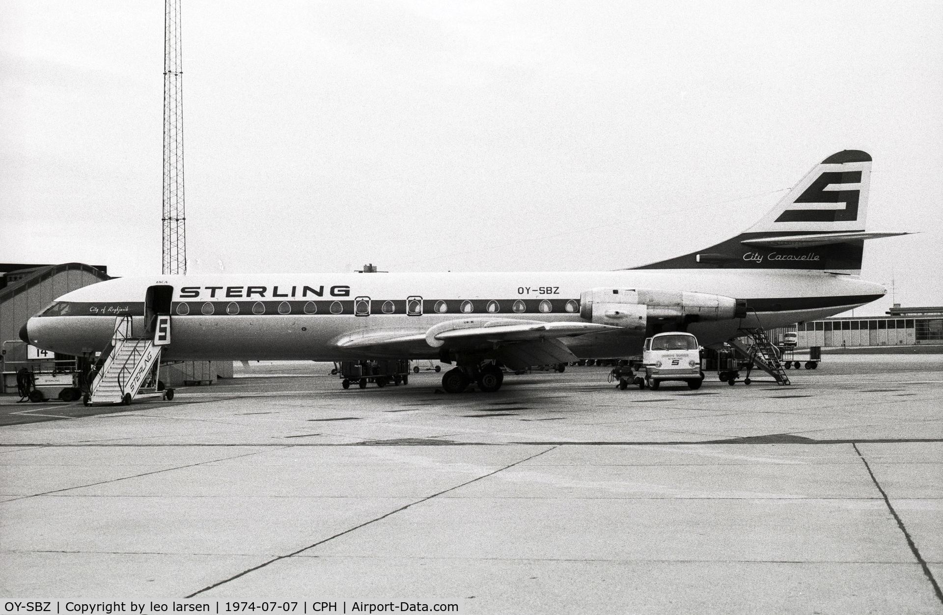 OY-SBZ, 1962 Sud Aviation SE-210 Caravelle VI-R C/N 114, Copenhagen Kastrup 7.7.74