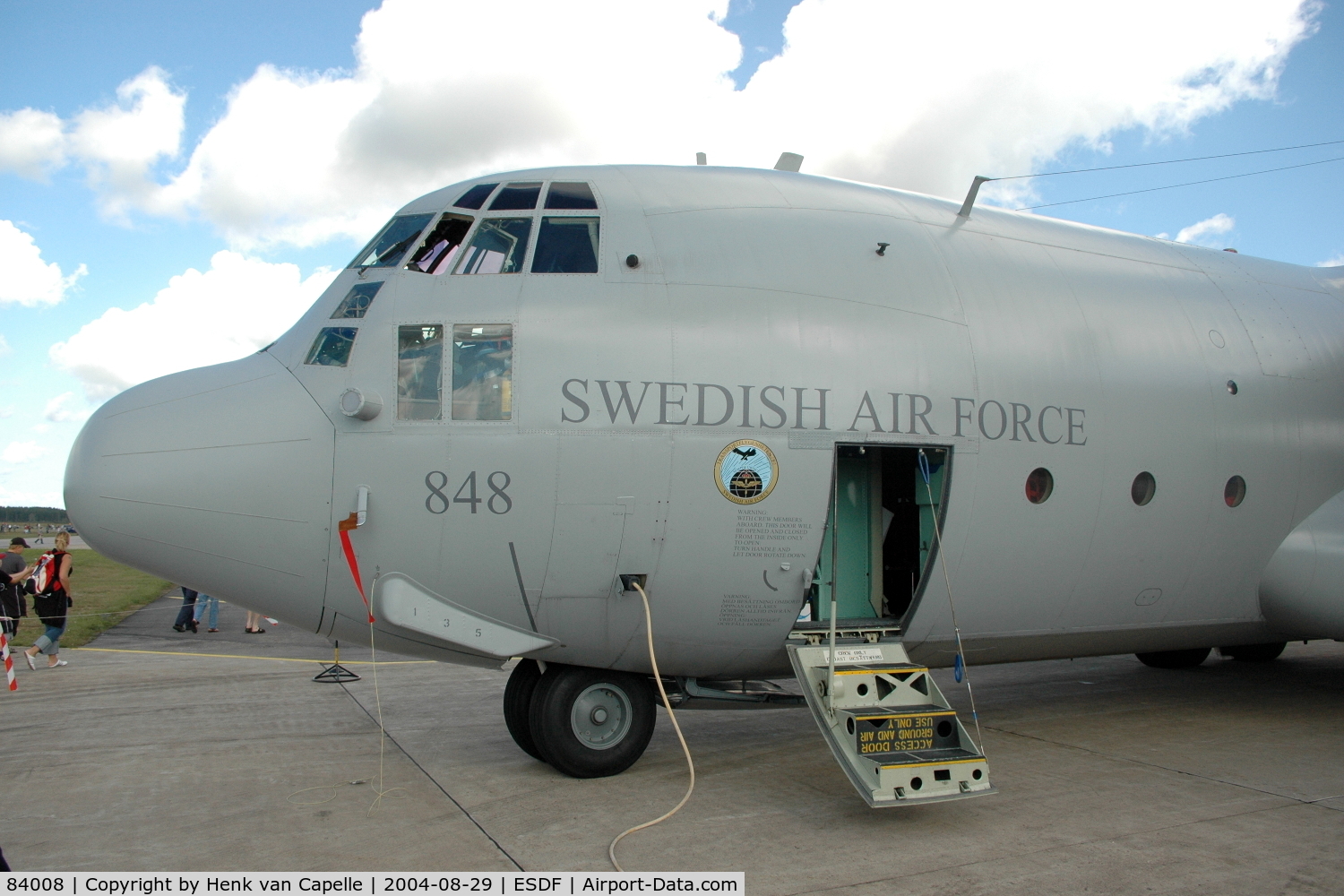 84008, Lockheed C-130H Hercules C/N 382-4890, Lockheed Tp84 (C-130H) of the Swedish Air Force at Ronneby Air Base, Sweden.