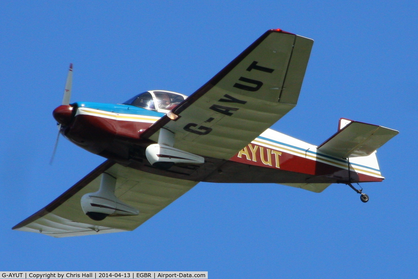 G-AYUT, 1964 SAN Jodel DR-1050 Ambassadeur C/N 479, at Breighton's 'Early Bird' Fly-in 13/04/14