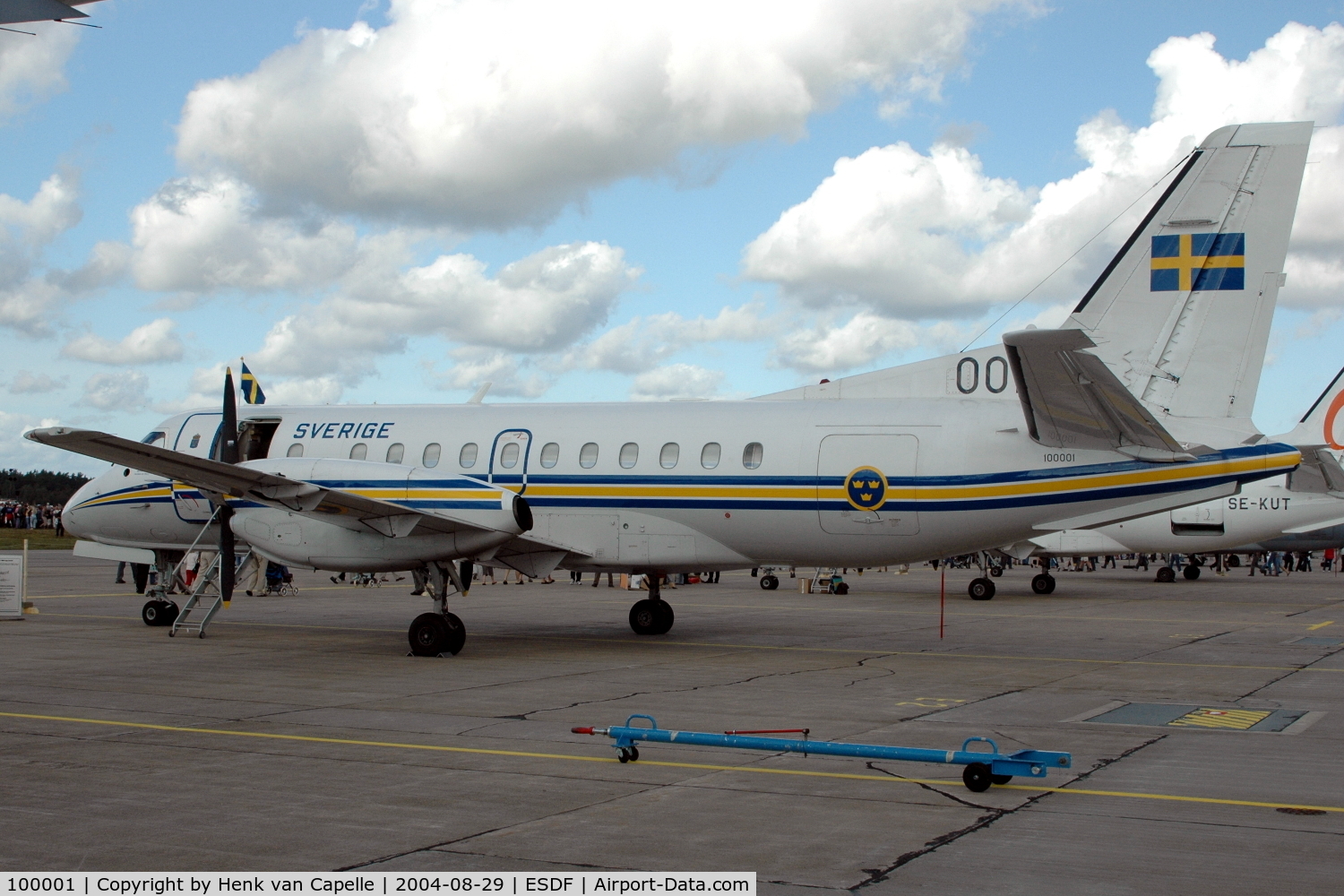 100001, 1989 Saab Tp100 (340B) C/N 340B-170, Saab OS100 Open Skies treaty control aircraft op the Swedish Air Force at Ronneby Air Base, Sweden.