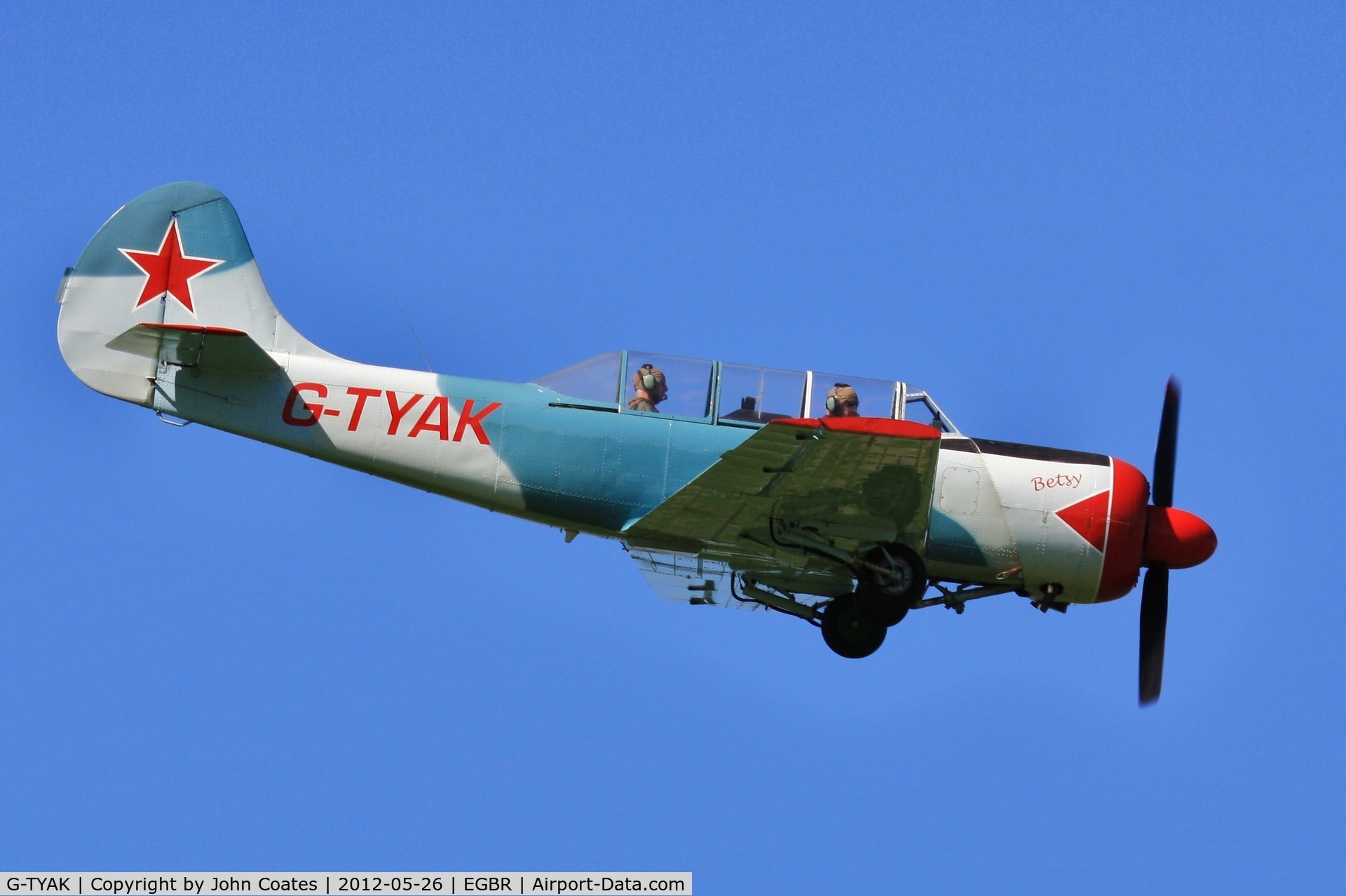 G-TYAK, 1989 Bacau Yak-52 C/N 899907, Low pass