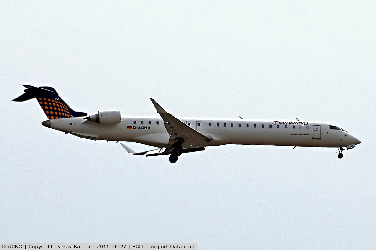 D-ACNQ, 2010 Bombardier CRJ-900LR (CL-600-2D24) C/N 15260, D-ACNQ   Canadair CRJ-900 [15260] (Eurowings) Home~G 27/06/2011. On approach 27L.