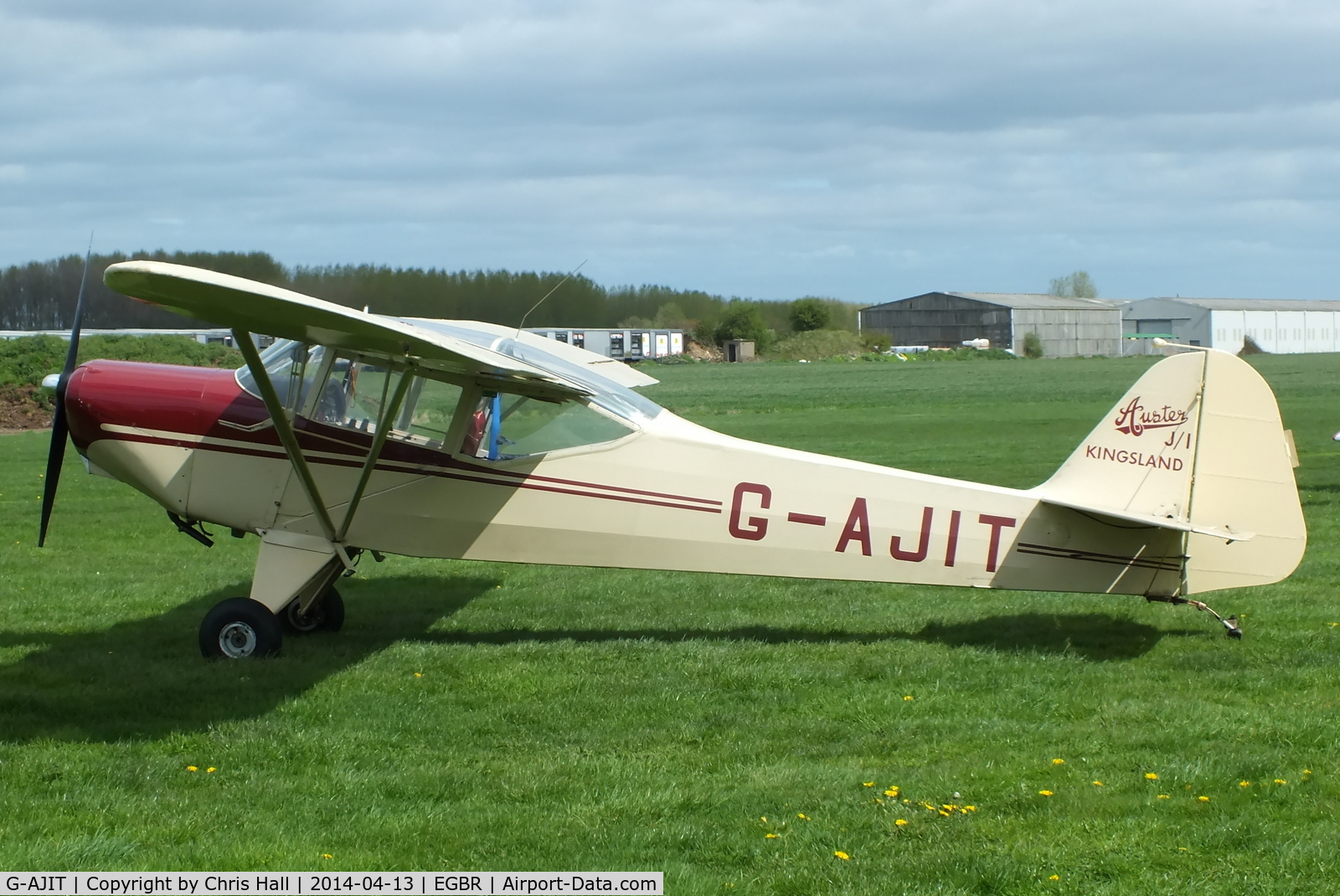 G-AJIT, 1946 Auster J-1 Kingsland C/N 2337, at Breighton's 'Early Bird' Fly-in 13/04/14