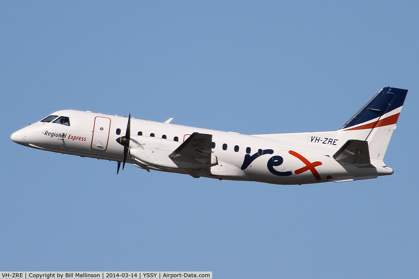 VH-ZRE, Saab 340B C/N 340B-391, Away from 34L