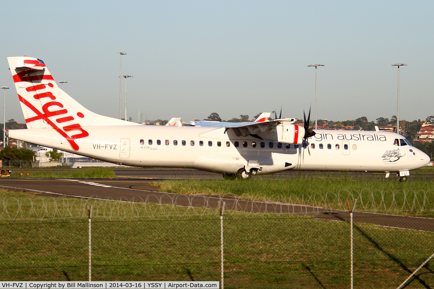 VH-FVZ, 2013 ATR 72-600 (72-212A) C/N 1087, taxiing from 34R