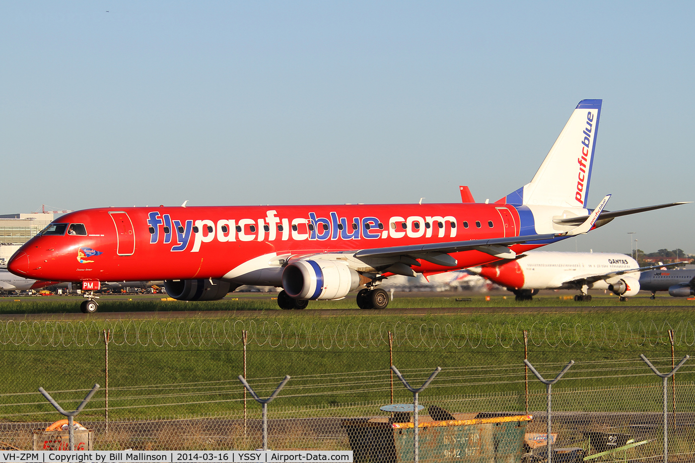 VH-ZPM, 2009 Embraer 190AR (ERJ-190-100IGW) C/N 19000262, taxiing to 34R