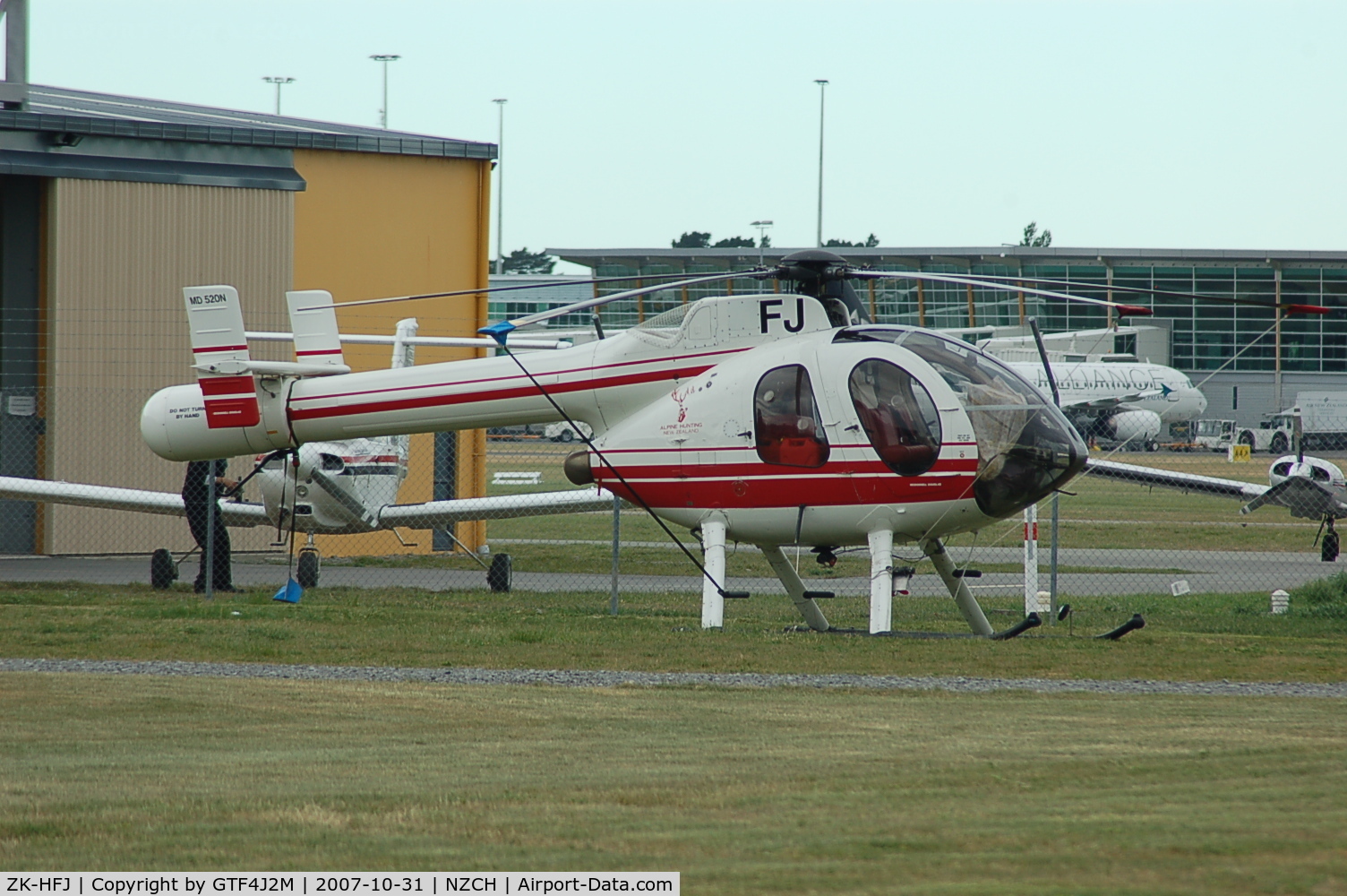 ZK-HFJ, McDonnell Douglas MD-520N C/N LN027, ZK-HFJ  at Christchurch 31.10.07