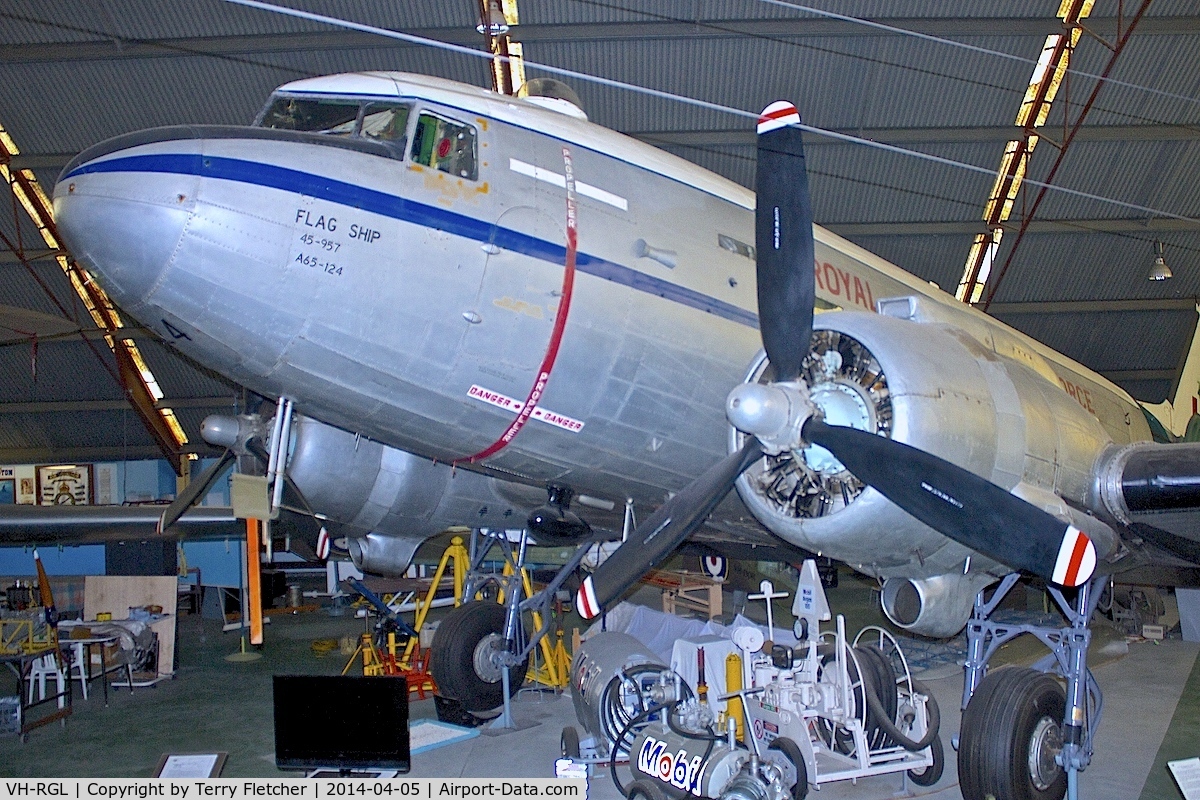 VH-RGL, 1945 Douglas C-47B Skytrain C/N 16960/34220, 1945 Douglas C-47B Skytrain, c/n: 16960/34220 at Perth Aviation Heritage Museum