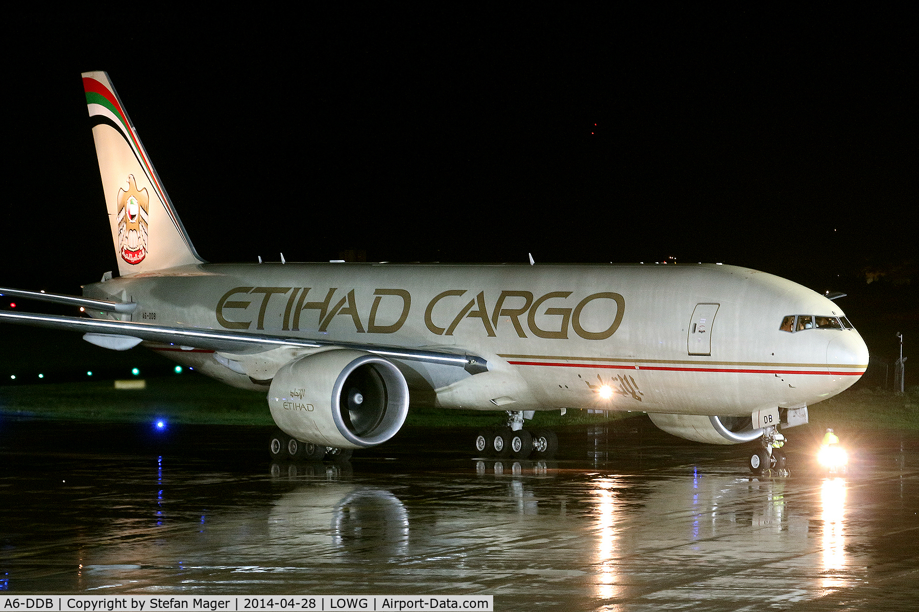 A6-DDB, 2013 Boeing 777-FFX C/N 39692, First visit from Etihad Cargo B777-200F at Graz Airport