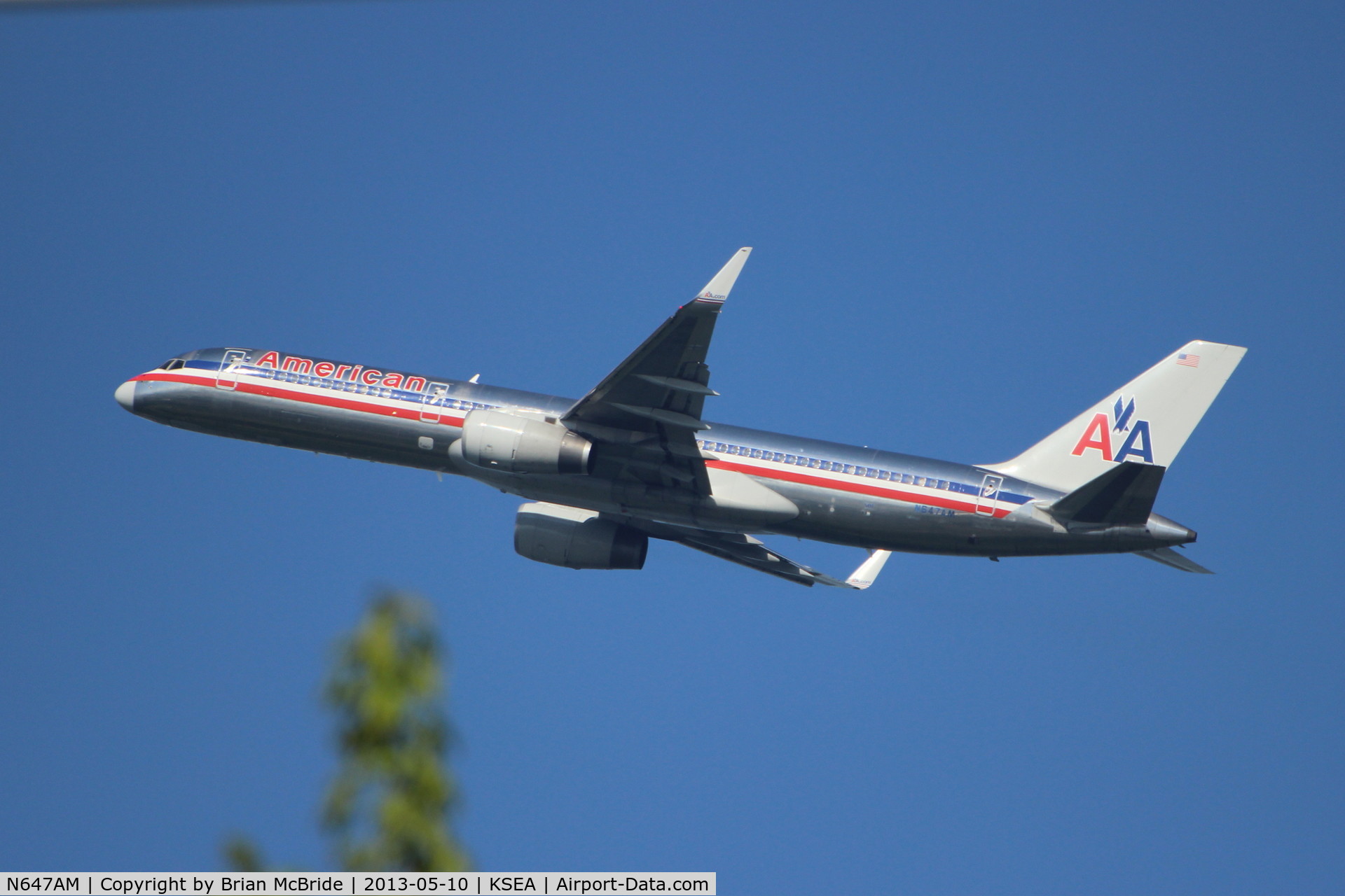 N647AM, 1991 Boeing 757-223 C/N 24605, American Airlines. 757-223. N647AM cn 24605 378. Seattle Tacoma - International (SEA KSEA). Image © Brian McBride. 10 May 2013