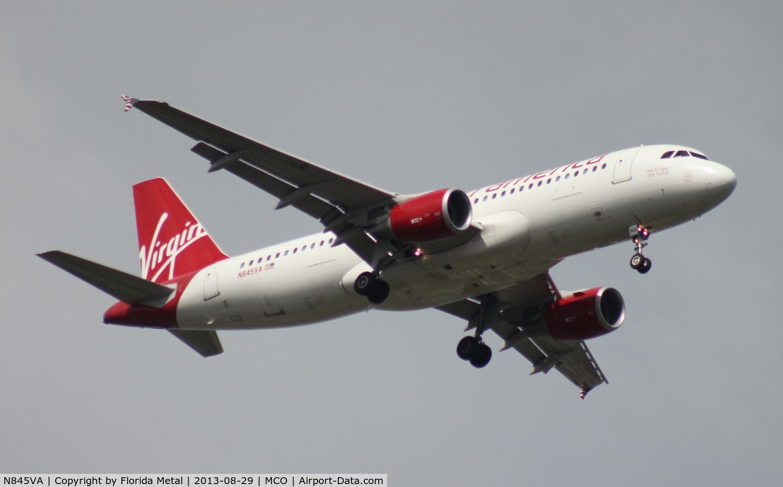 N845VA, 2011 Airbus A320-214 C/N 4867, Virgin America A320