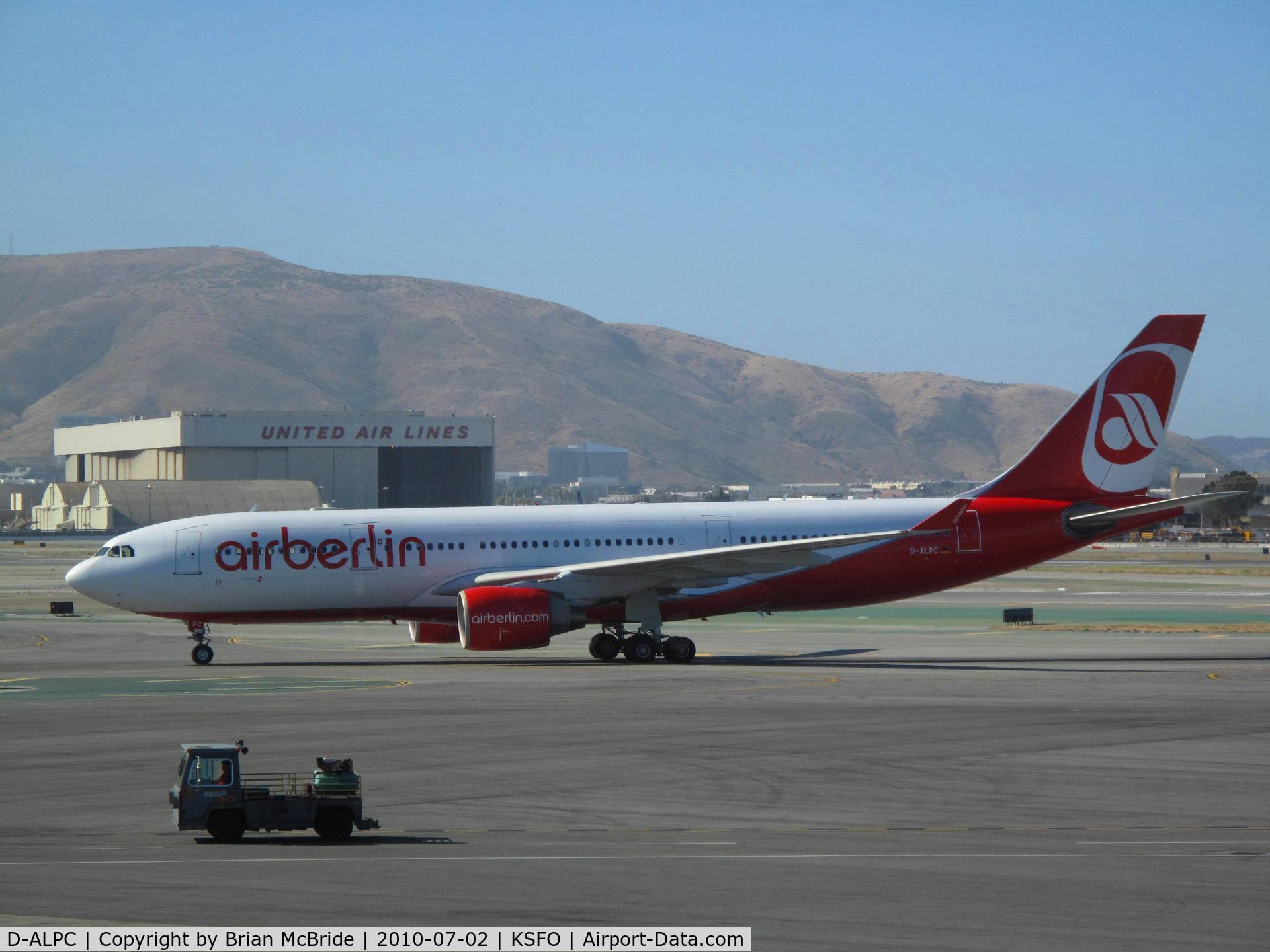 D-ALPC, 2002 Airbus A330-223 C/N 444, Air Berlin. A330-223. D-ALPC cn 444. San Francisco - International (SFO KSFO). Image © Brian McBride. 02 July 2010