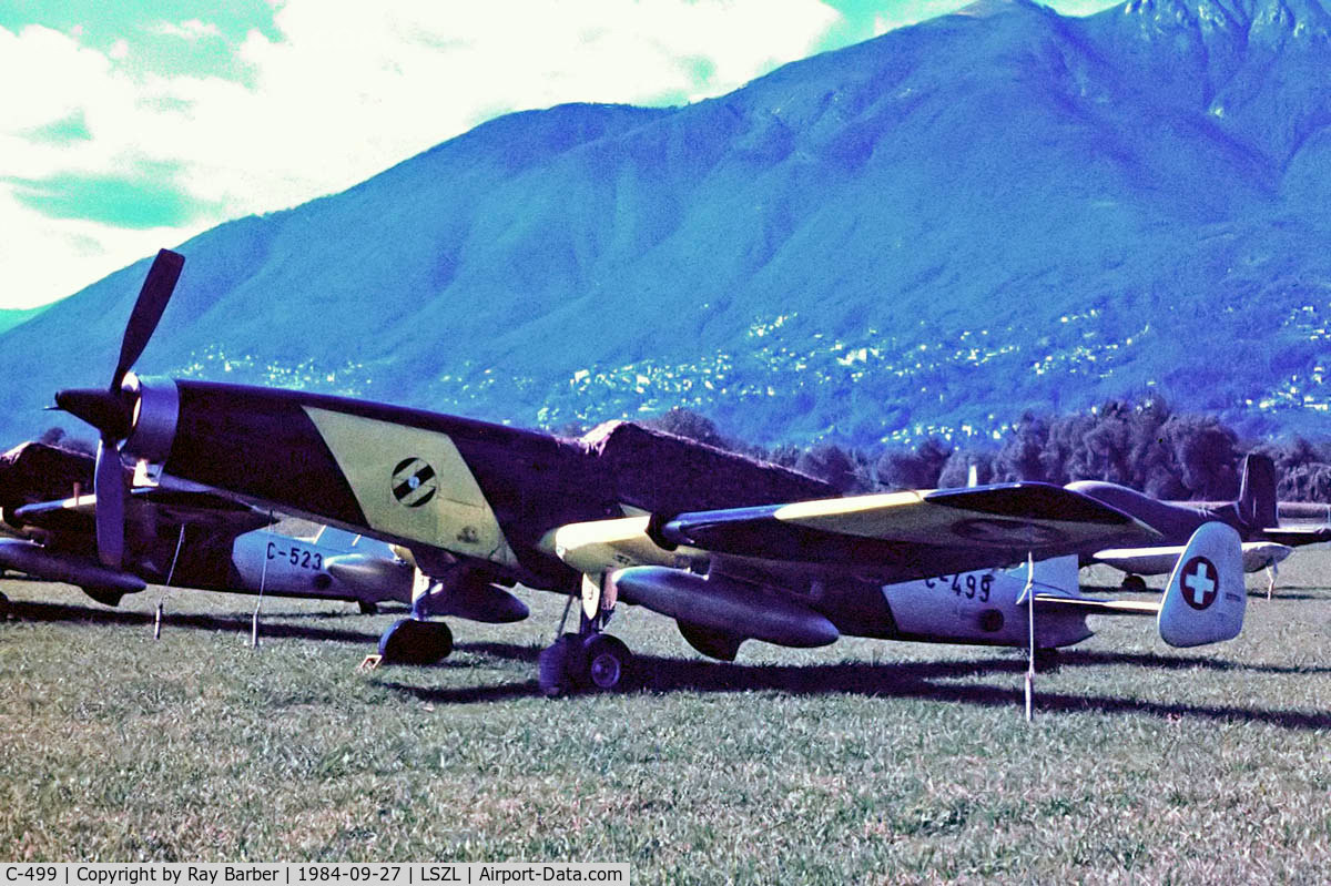 C-499, EKW C-3605 C/N 279, EKW C-3605 Schlepp [279] (Swiss Air Force) Locarno~HB 27/09/1984. Taken from a slide.