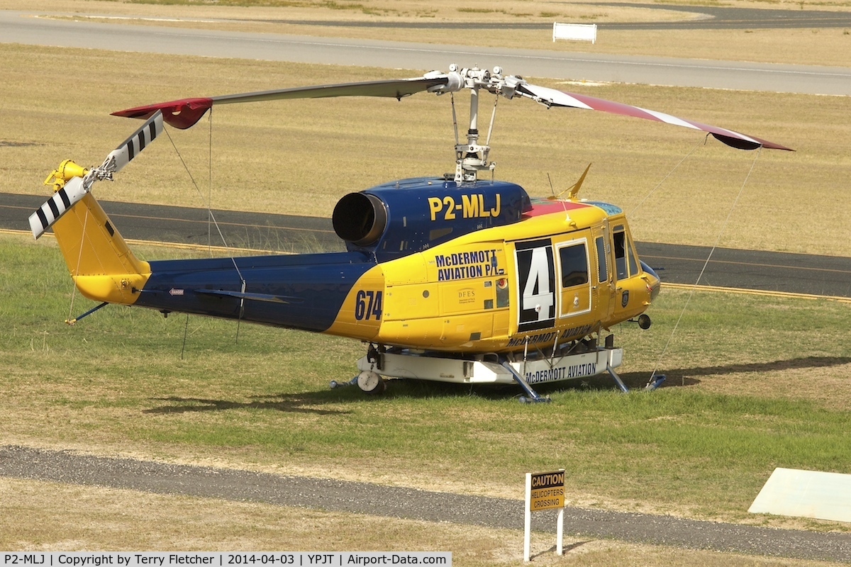 P2-MLJ, Bell 214B-1 Biglifter C/N 28066, Bell 214B-1, c/n: 28066 at Jandakot on fire-fighting contract