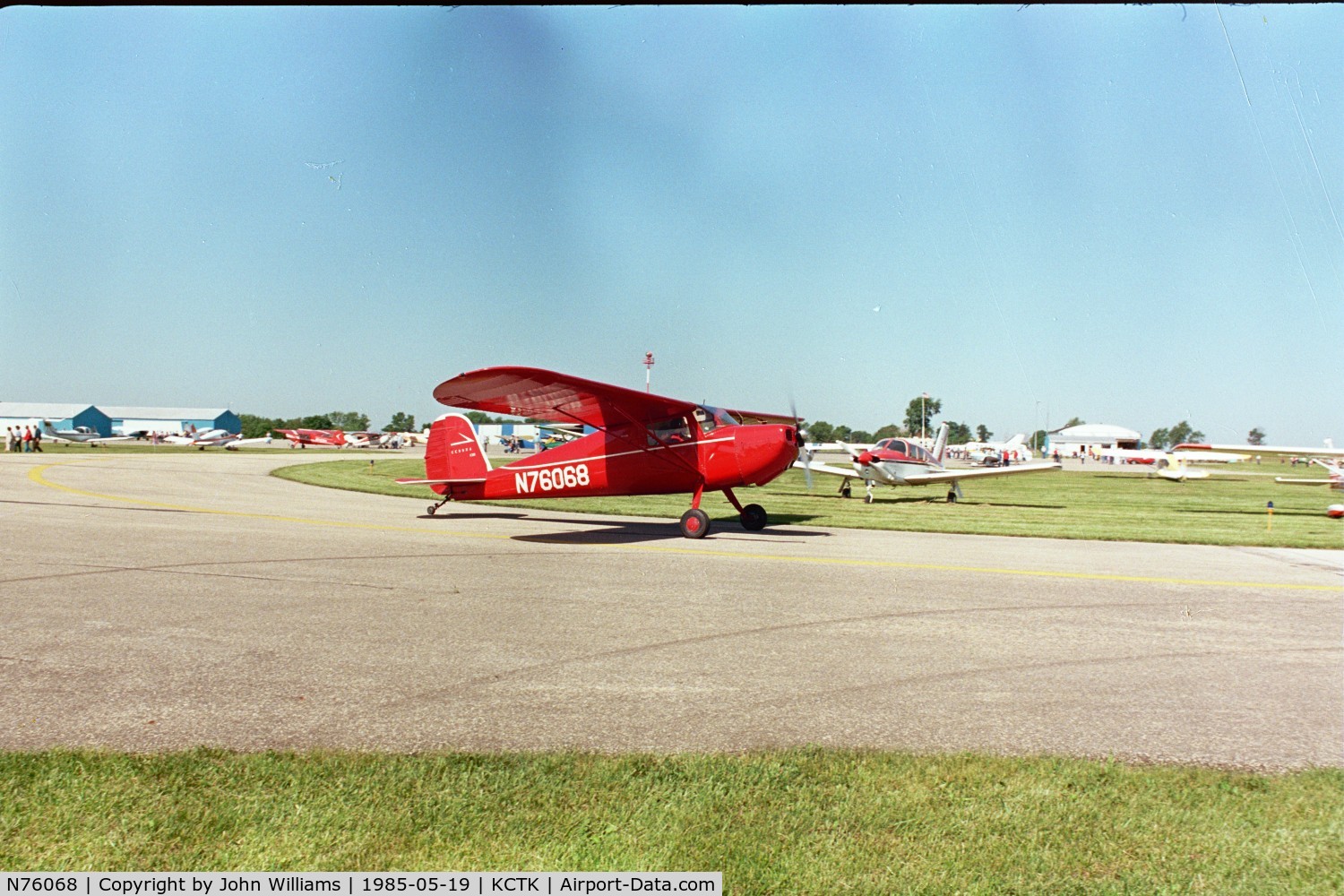 N76068, 1946 Cessna 120 C/N 10462, Canton, IL fly-in breakfast, May 19,1985.