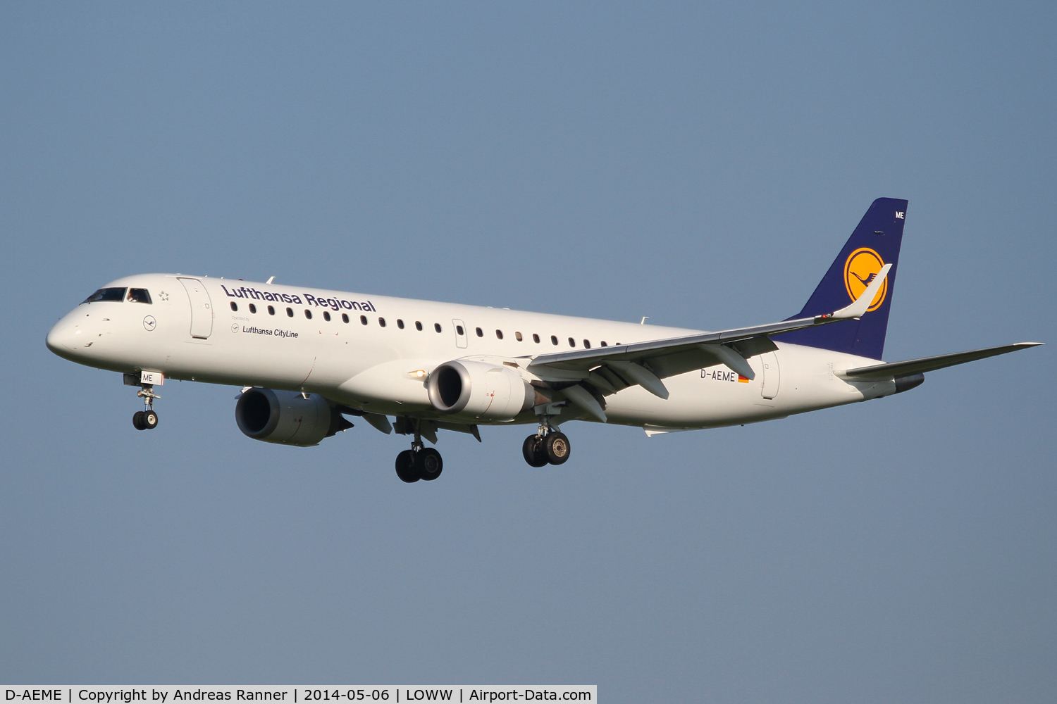 D-AEME, 2009 Embraer 195LR (ERJ-190-200LR) C/N 19000308, Lufthansa CityLine ERJ195