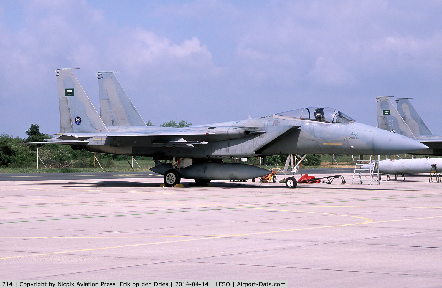 214, 1979 McDonnell Douglas F-15C Eagle C/N 0584/C112, RSAAF F-15C 214 flew in USAF service as 79-0043, 36  TFW,  Bitburg AB, Germany.