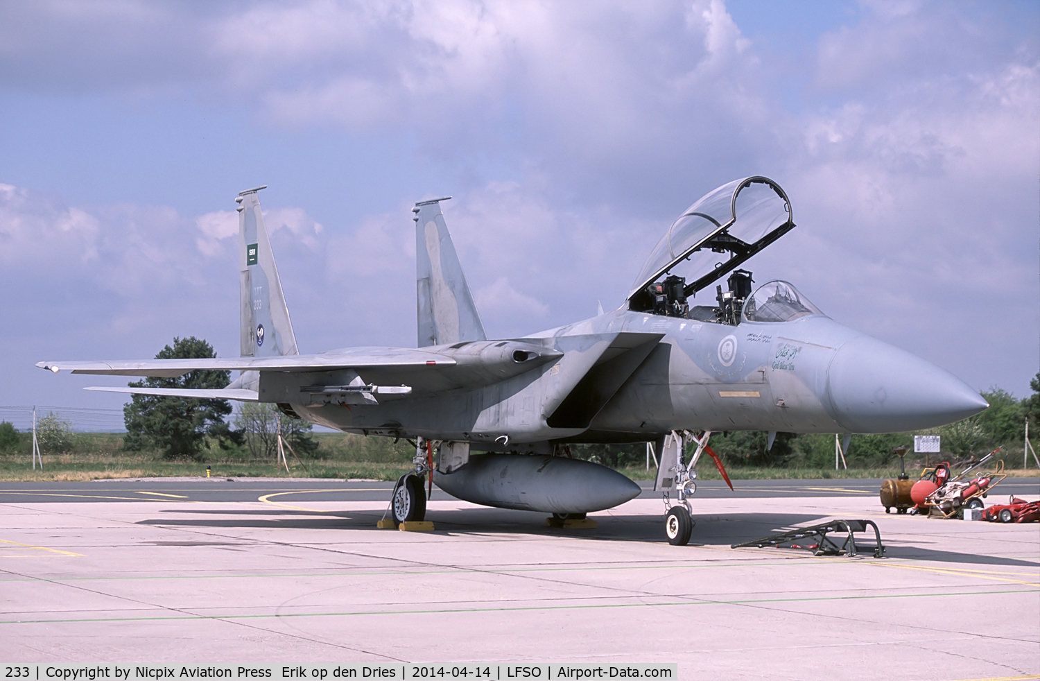 233, 1979 McDonnell Douglas F-15D Eagle C/N 0546/D015, 233's  former life was with the USAF as 79-0004, 32 TFS, Soesterberg AB, The Netherlands