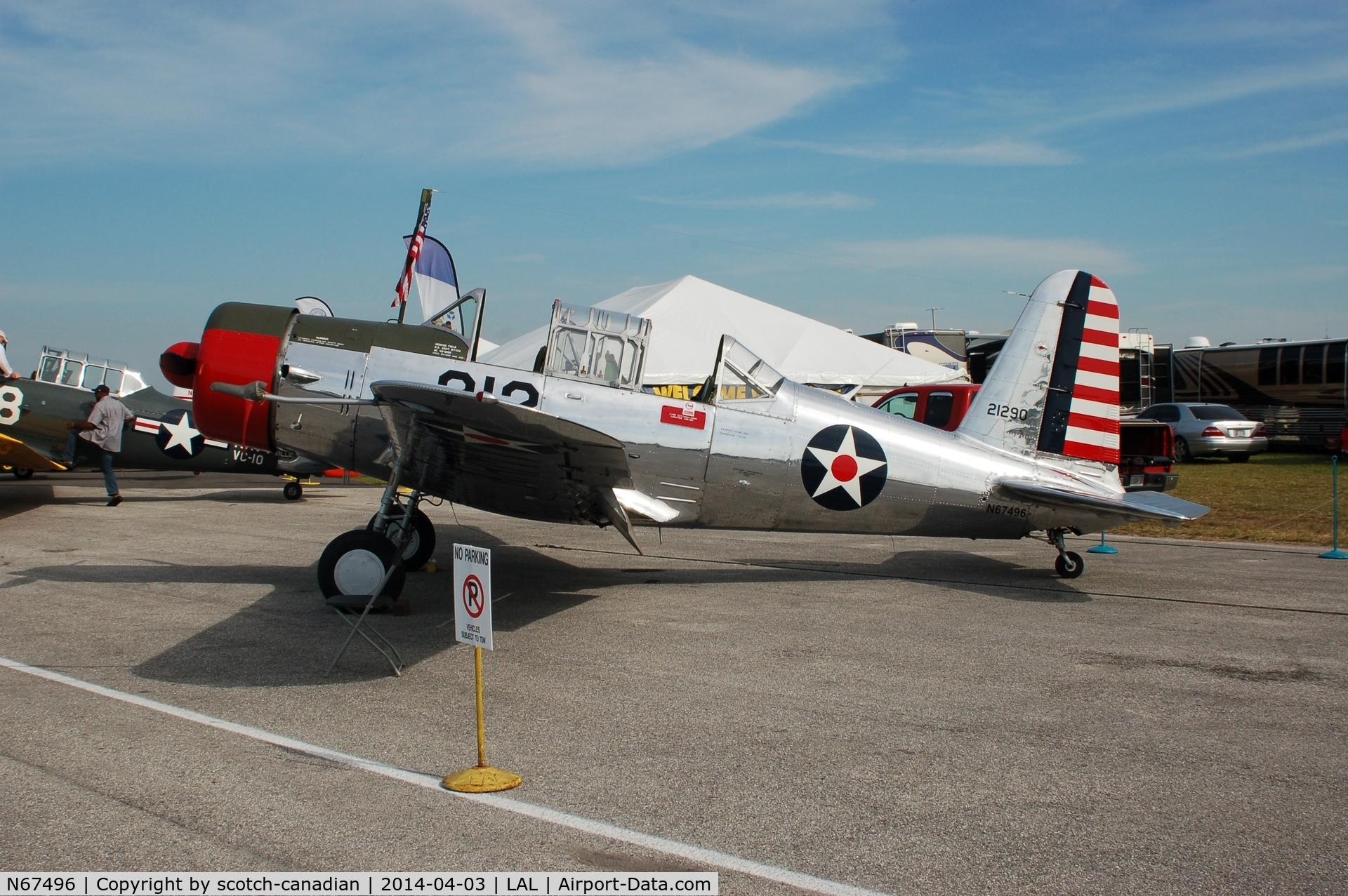 N67496, 1942 Consolidated Vultee BT-13A C/N 8042, 1942 Consolidated Vultee BT-13A, N67496, at 2014 Sun n Fun, Lakeland Linder Regional Airport, Lakeland, FL