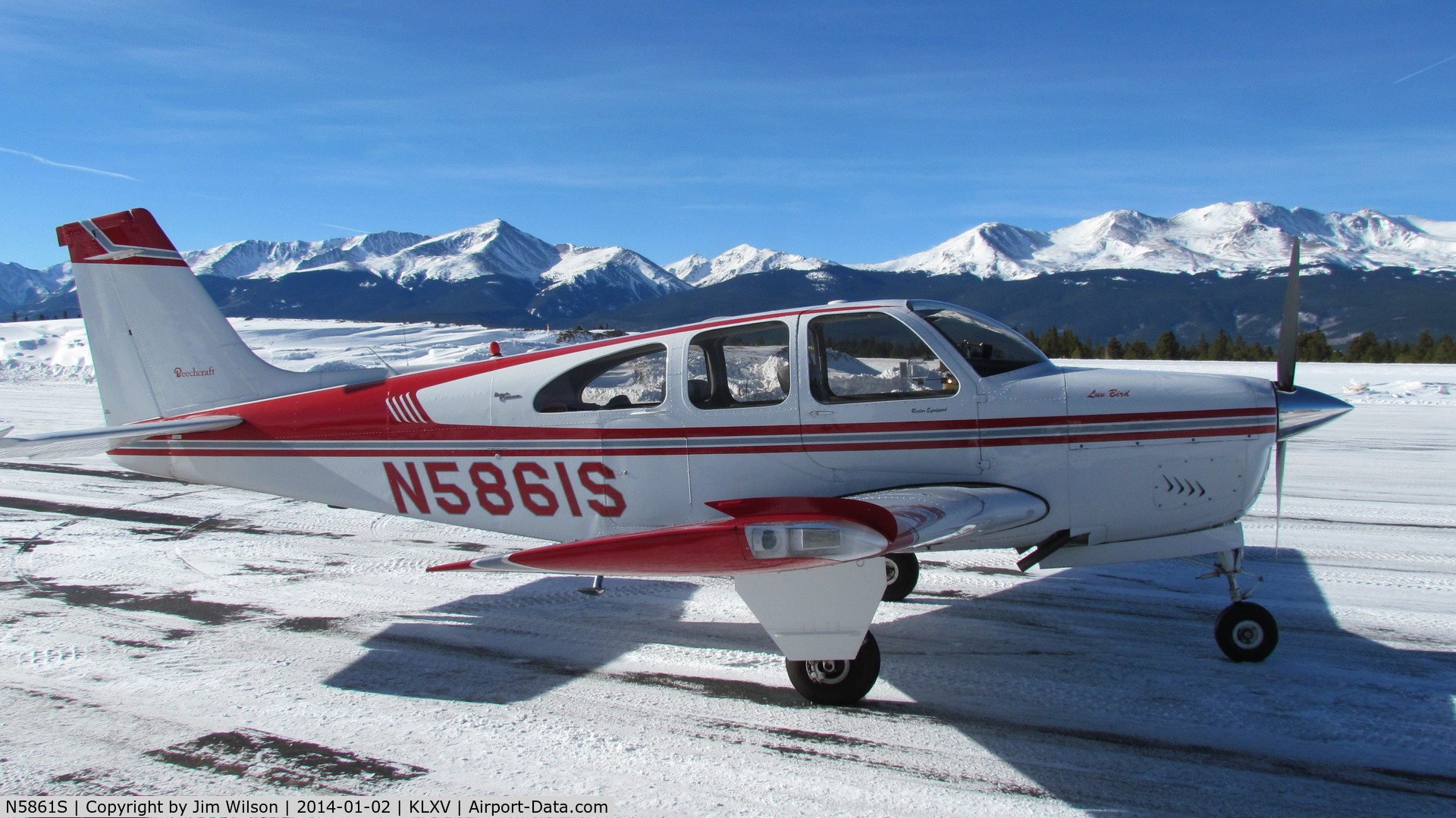 N5861S, 1965 Beech 35-C33 Debonair C/N CD-824, 1965 Beechcraft Debonair N5861S at Leadville, Colorado - Jan. 2014
