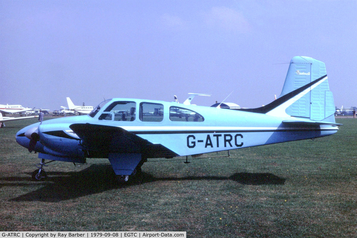 G-ATRC, 1962 Beech B95A Travel Air Travel Air C/N TD-504, Beech B95A Travel Air [TD-504] Cranfield~G 08/09/1979. Taken from a slide.