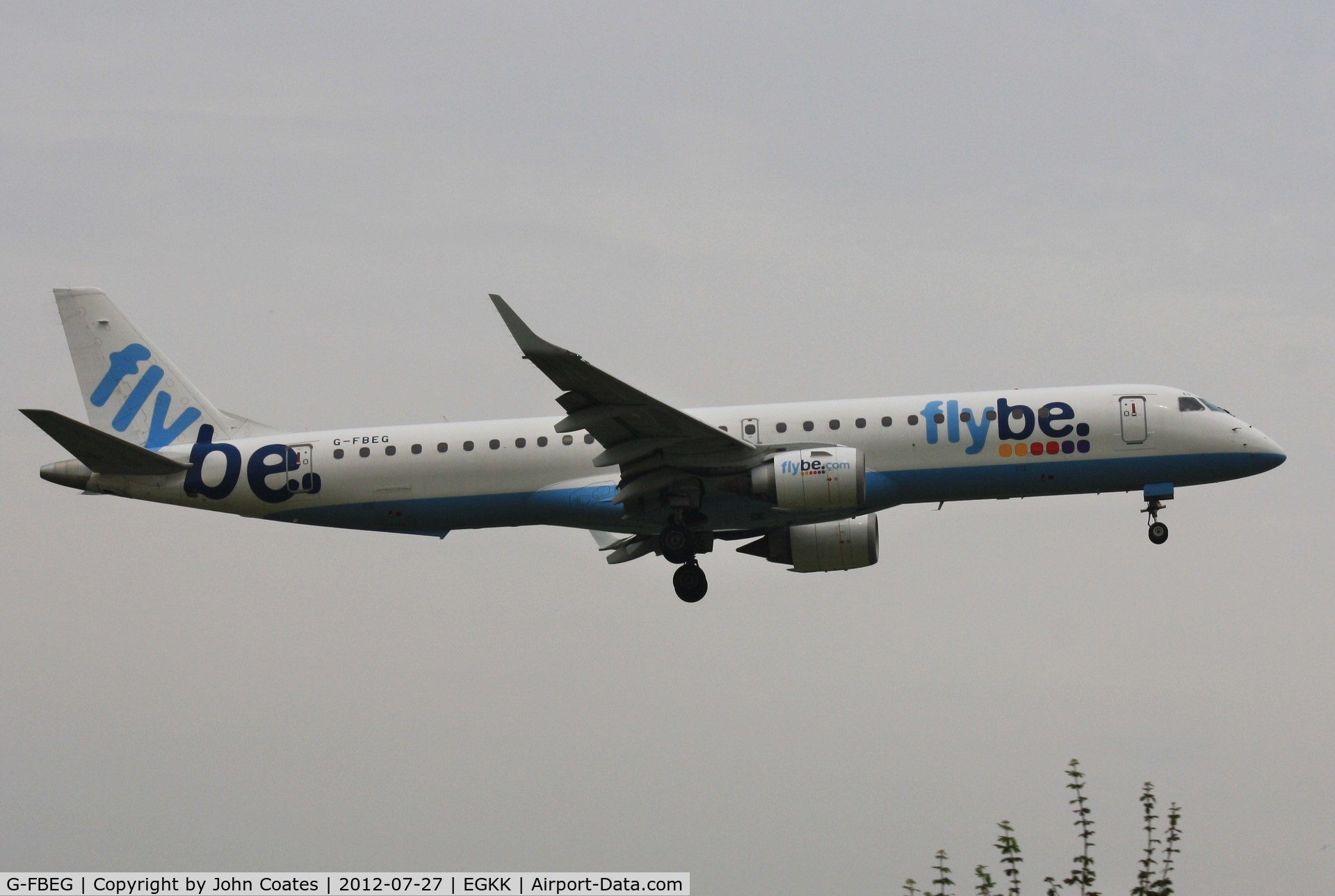 G-FBEG, 2007 Embraer 195LR (ERJ-190-200LR) C/N 19000120, Finals 08