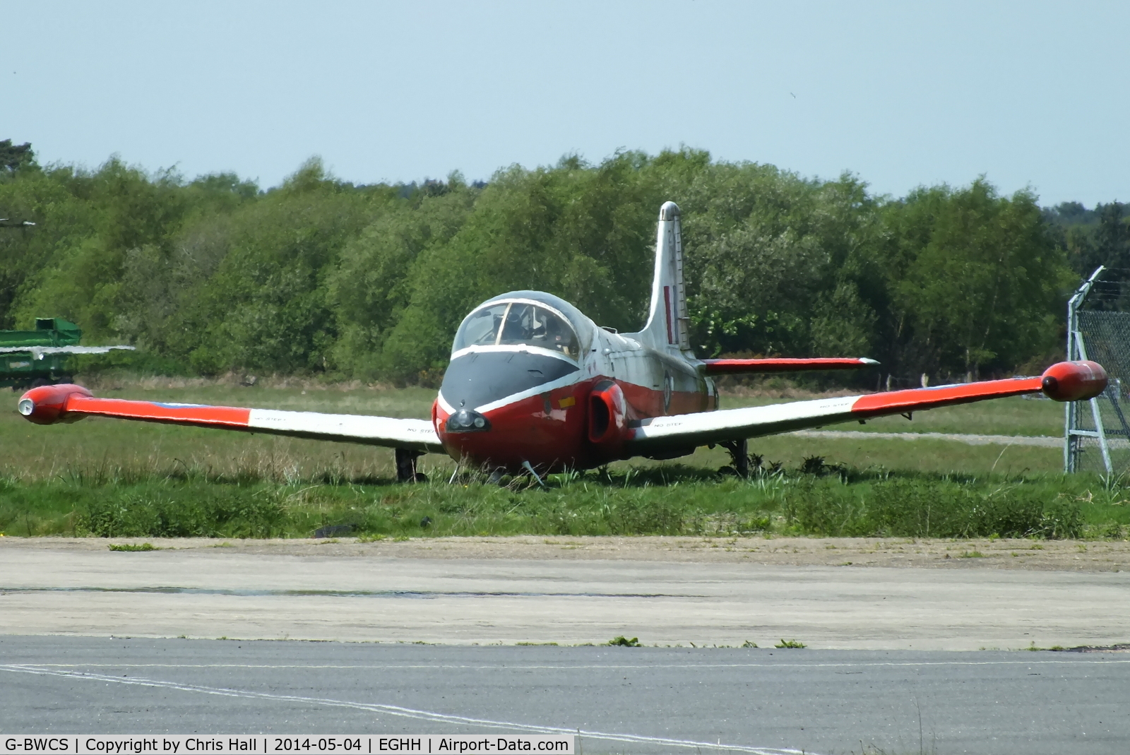 G-BWCS, 1971 BAC 84 Jet Provost T.5 C/N EEP/JP/957, parked at Bournemouth Airport