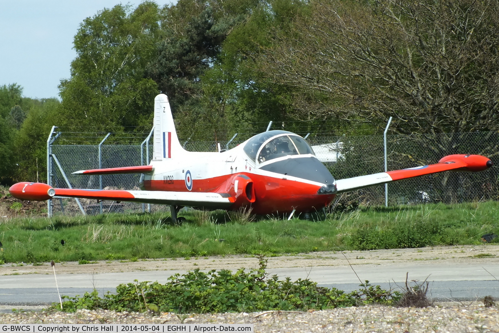 G-BWCS, 1971 BAC 84 Jet Provost T.5 C/N EEP/JP/957, parked at Bournemouth Airport
