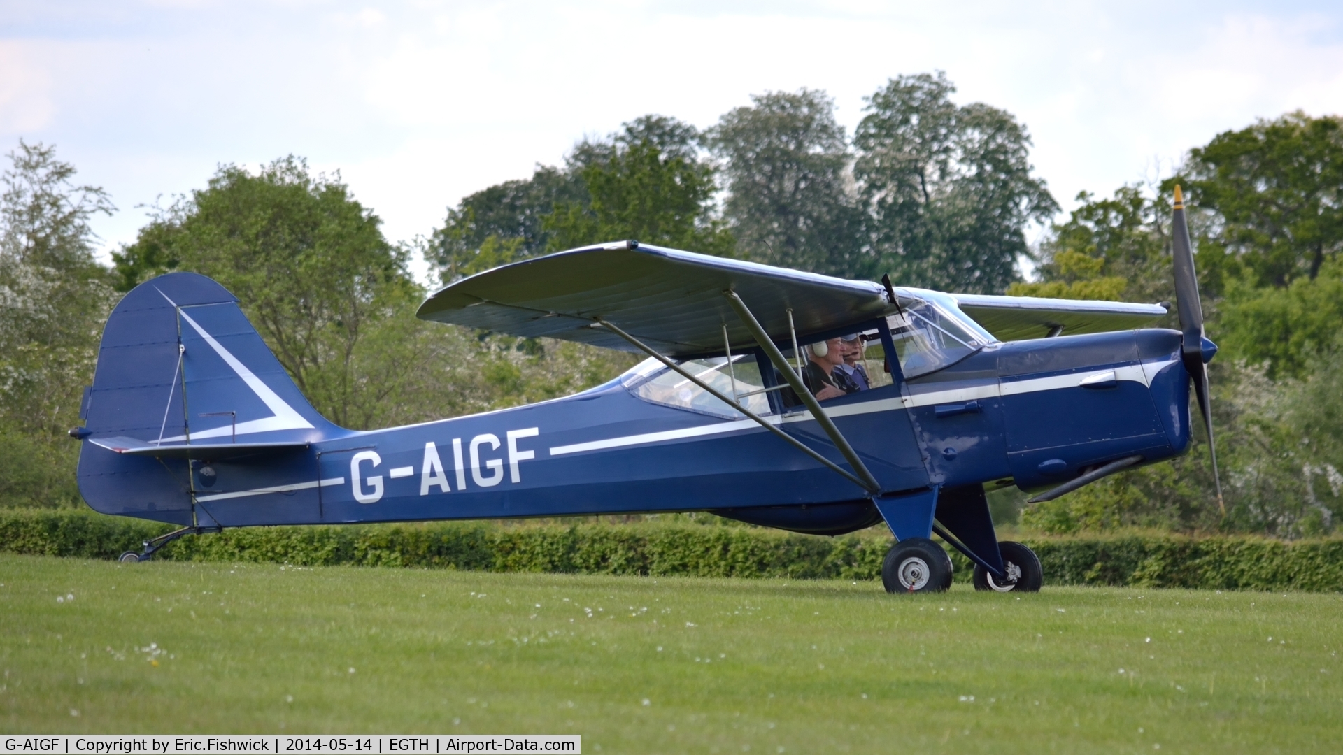 G-AIGF, 1946 Auster J-1N Alpha C/N 2188, 3. G-AIGF preparing to depart Shuttleworth (Old Warden) Aerodrome.